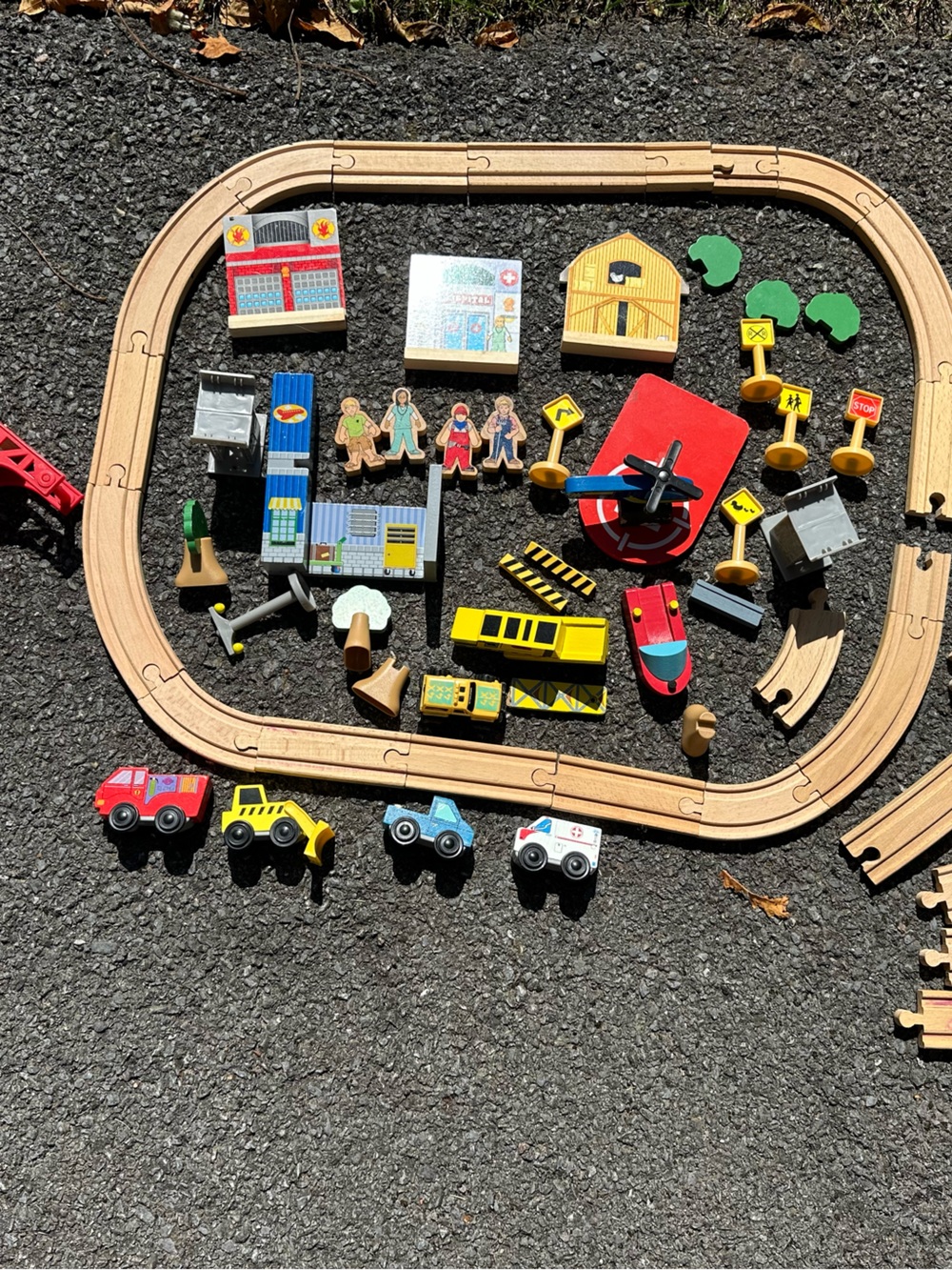 Kidkraft Wooden Train Set Playset - over 50 pieces